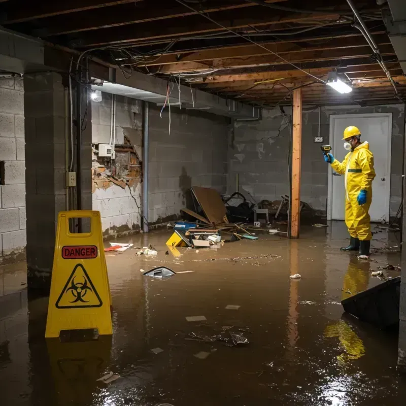 Flooded Basement Electrical Hazard in Jarales, NM Property